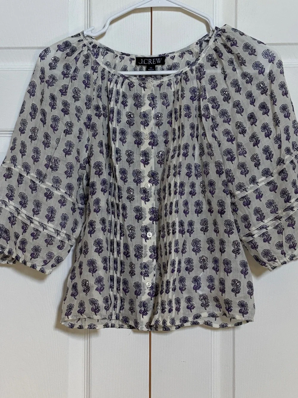 J.Crew NWT Embellished Floral Sequin Beaded Top & Shorts Set XS $276 Retail